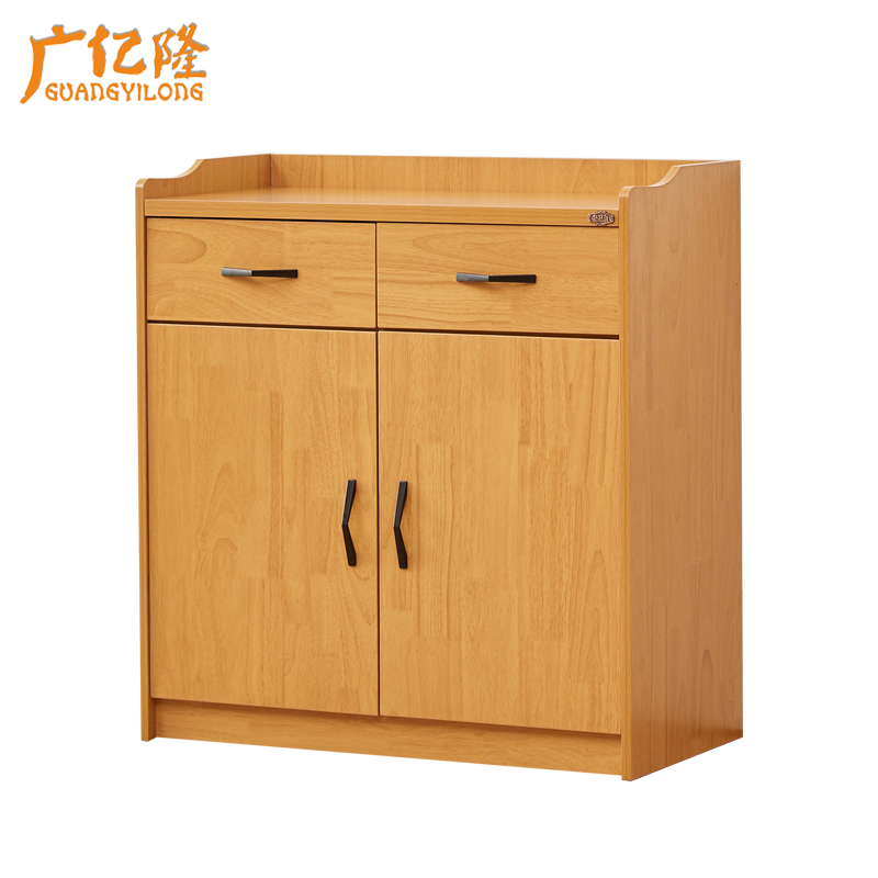 广亿隆木质茶水柜宿舍胶板鞋柜餐边柜两门两抽80*40*82cm高清大图