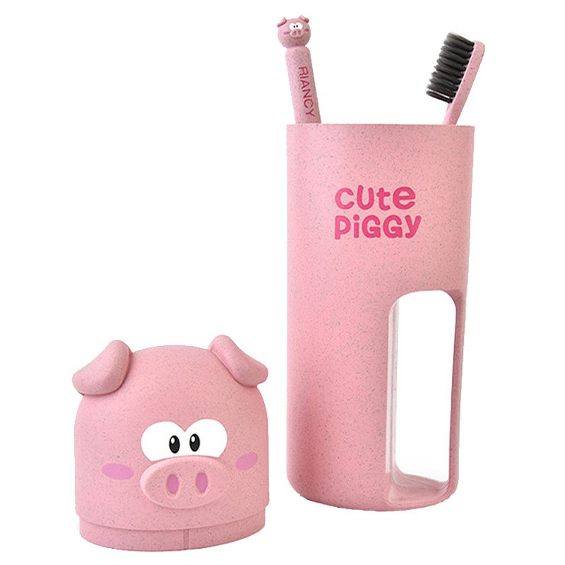 可爱卡通牙刷杯便携旅行漱口杯带盖情侣刷牙杯盒洗漱杯