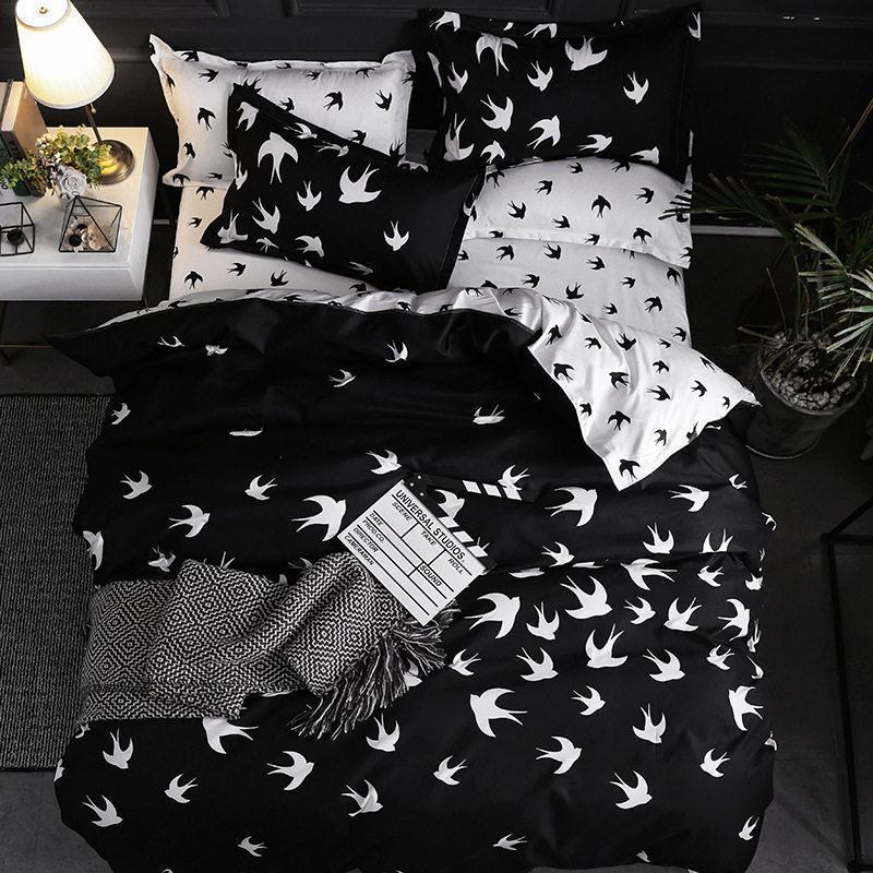 家柏饰(CORATED)款简约四件套被套被单床上用品学生宿舍被子三件套床单人4 归雁 单被套150*200cm+枕套两个