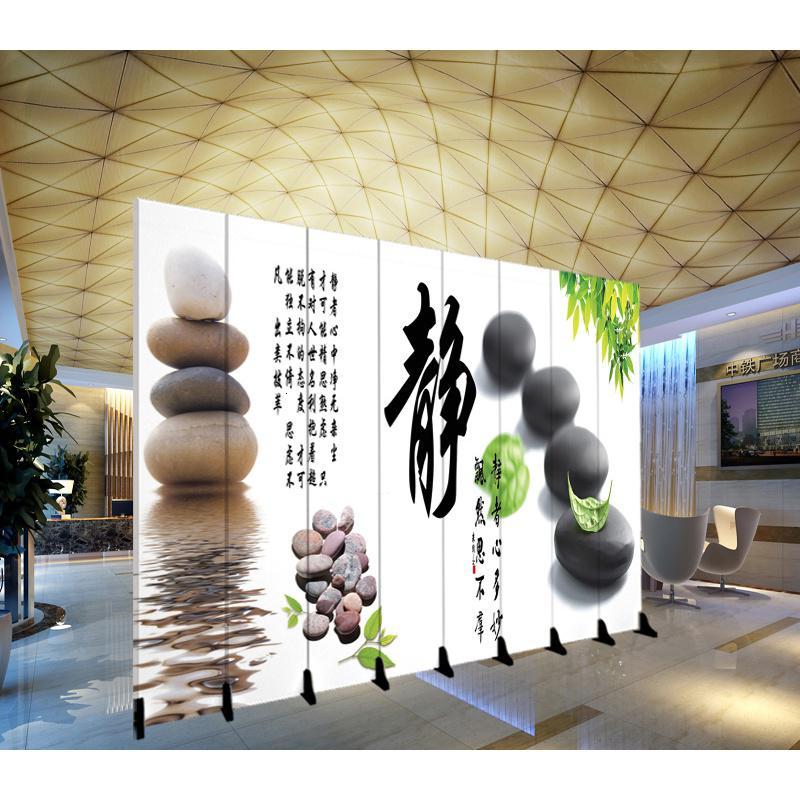 定制LOGO屏风隔断客厅玄关酒店办公室折叠移动装饰背景墙折屏 单扇:(0.4米宽2米高)