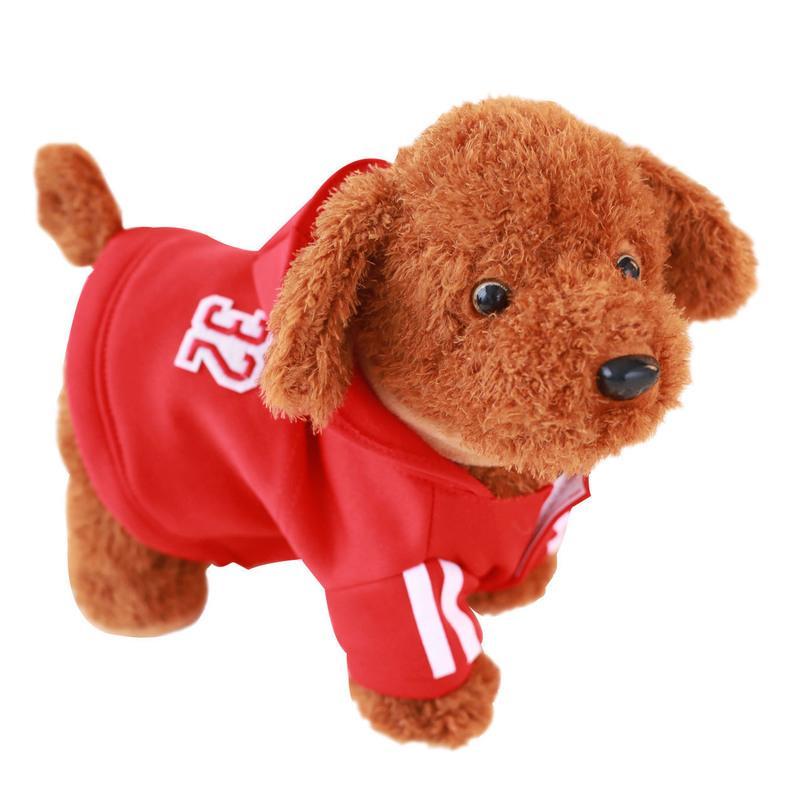 粉色碎花泰迪6首歌曲送礼品儿童电动毛绒玩具狗狗会唱歌跳舞电子机械