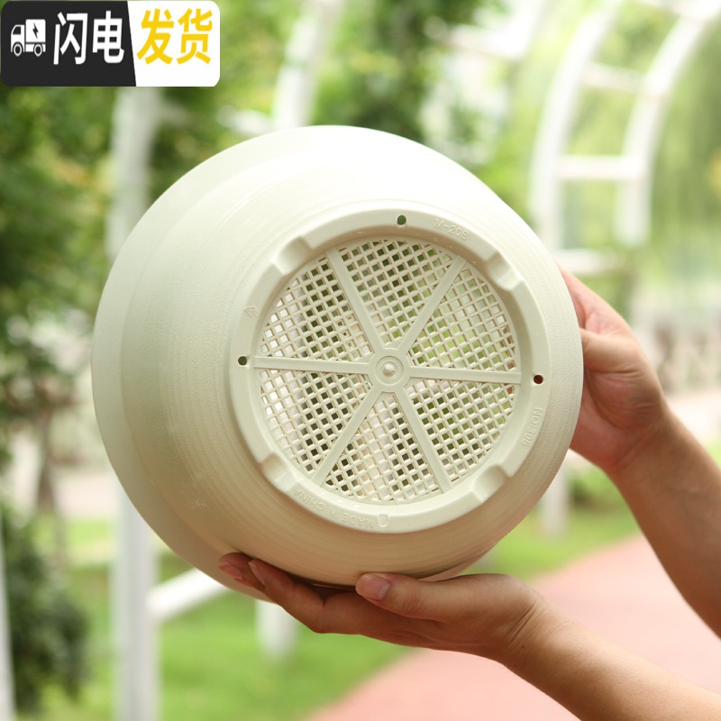 三维工匠仿陶瓷树脂塑料花盆加厚大号绿萝多肉简约阳台室内盆栽花盆送 [高款]陶红色送托盘 超大(口径约30cm)[花盆容器高清大图