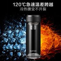 苏泊尔双层 耐热玻璃杯透明便携男女家用随手杯办公泡茶过滤杯子