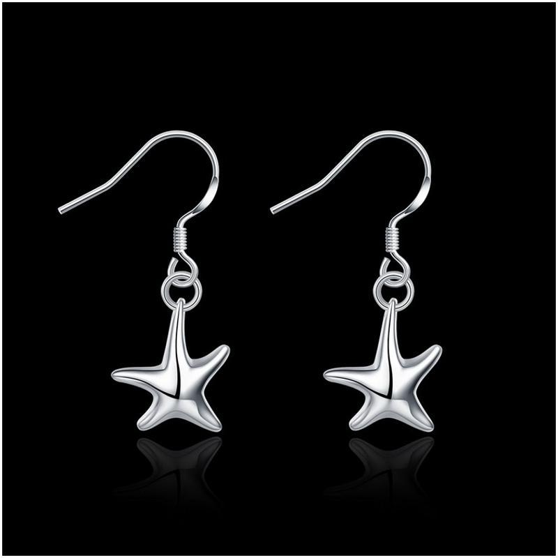 E090Women silver plated earring镀925纯银日韩时尚甜美耳环饰品