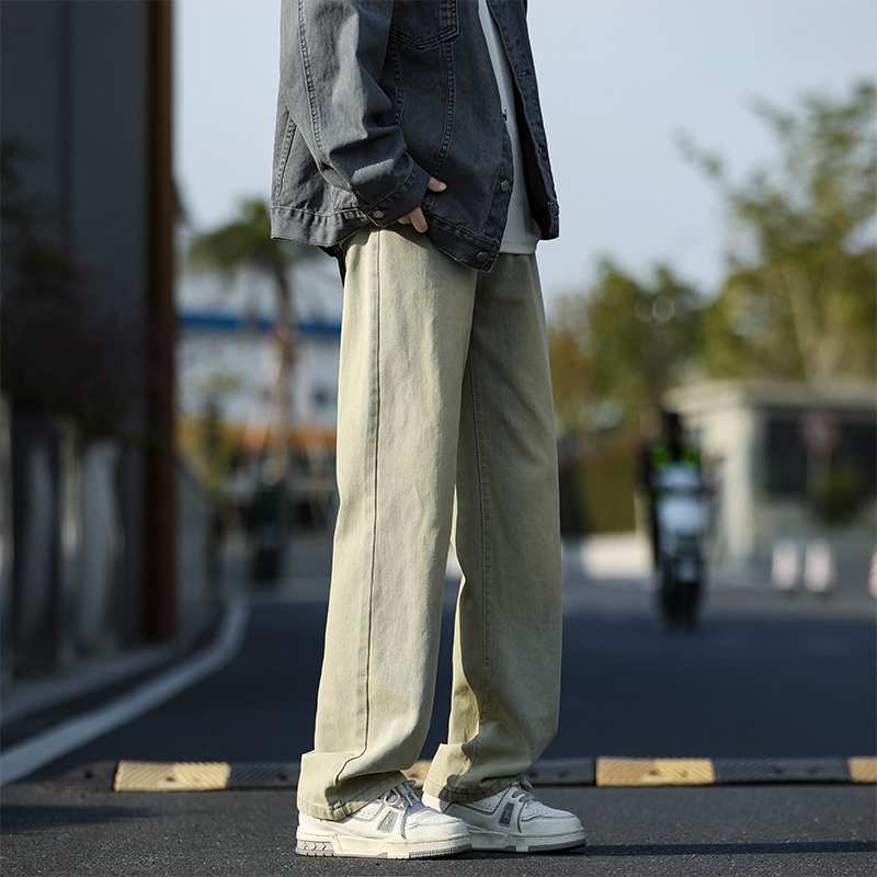 啄木鸟牛仔裤男士春秋季2025新款水洗直筒裤宽松美式阔腿加绒裤啄高清大图