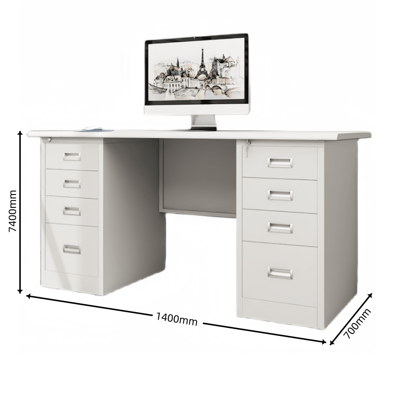 豫龙都钢制办公桌1.4m张高清大图