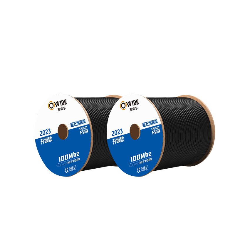 奥威尔(OWIRE) SSKJ-C5E-60BK2 0.50mm加粗 黑 超五类4对非屏蔽双护套室外网线 305.0米