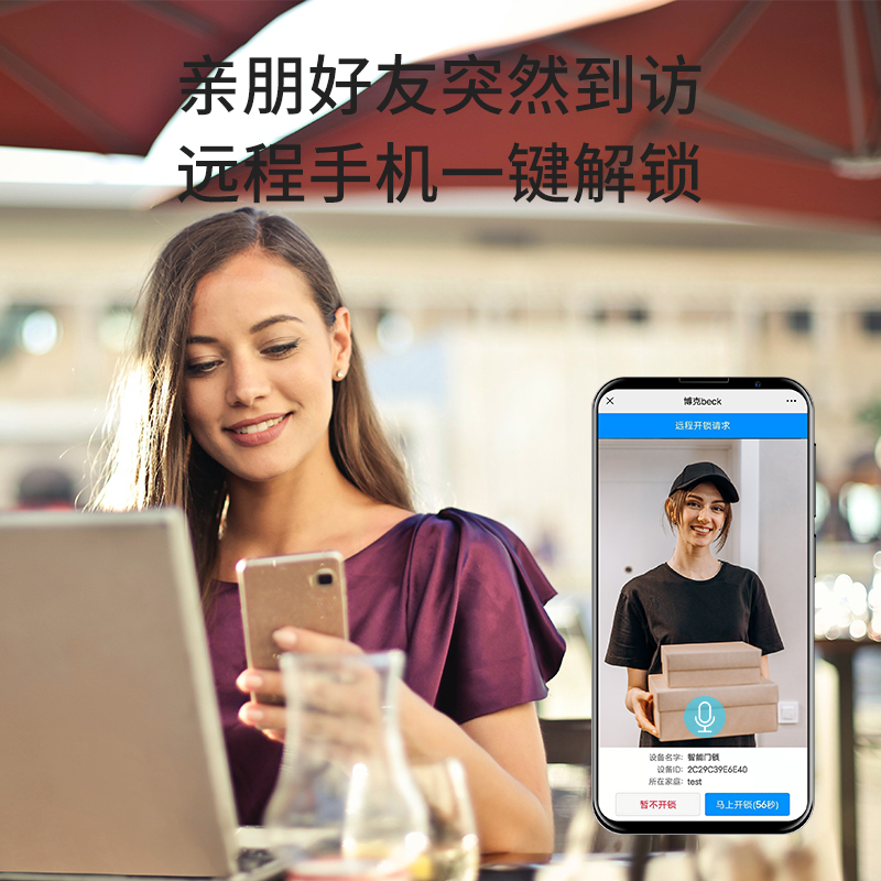 BECK博克3D人脸识别指纹锁智能门锁全自动猫眼密码电子家用防盗门V5P