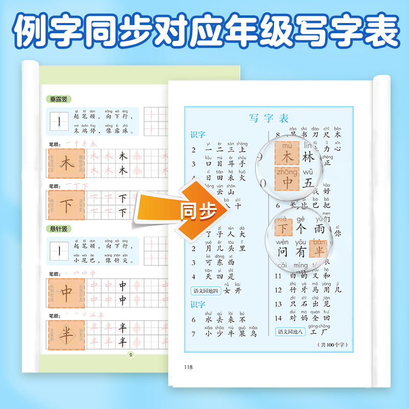 1年级 小学通用 [正版]写字半小时一二三年级练字帖小学生四五六字帖荆霄鹏字帖练字笔画笔顺生字描红练习写字硬笔书法初学者高清大图