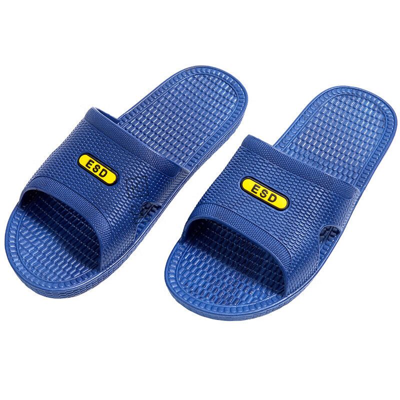 鸣固 静电拖鞋 SPU一体无尘鞋 蓝色方拖 36码 MG-ZB-9922高清大图