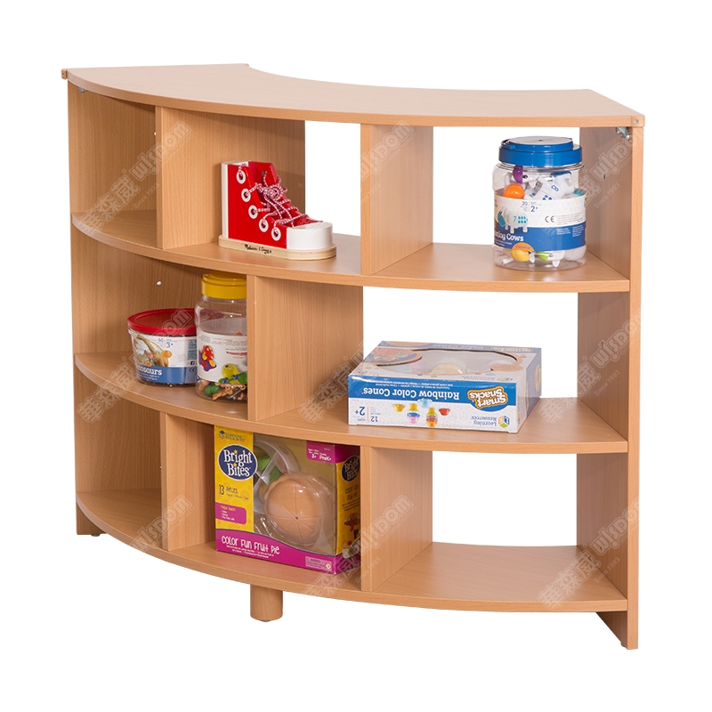 YZY1-KS021-12 凯斯3层弧形柜-新榉木纹 #高清大图