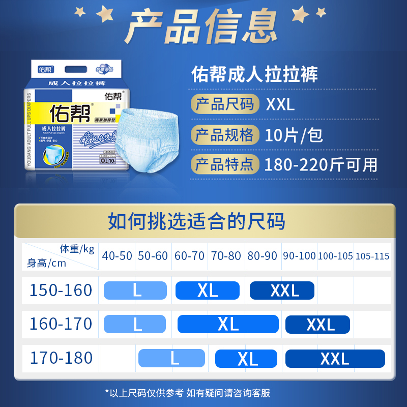 佑帮成人拉拉裤XXL码老年人尿不湿男女通用特大号加厚老人护理高清大图