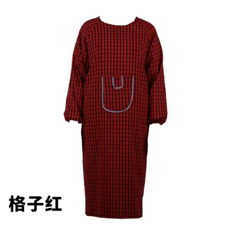 围裙长袖棉罩衣家用厨房防水防油耐磨耐脏可擦手工作服男做饭围腰