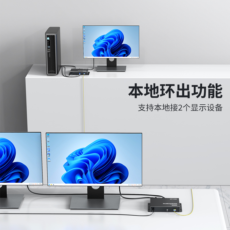 迈拓维矩MT-GD02D 非压缩数字高清dvi光端机带独立双向音频串口传输20公里单模单芯LC方口光纤延长器收发器高清大图
