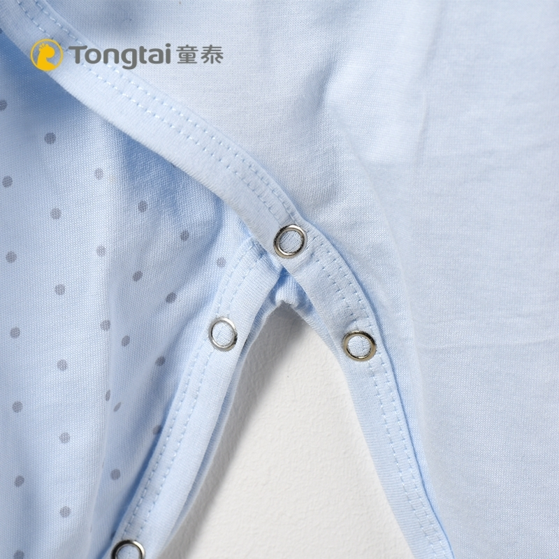童泰TONGTAI婴幼儿内衣纯棉初生儿夏季薄款蝴蝶哈衣0-6个月宝宝连体衣爬爬服婴幼儿通用66cm