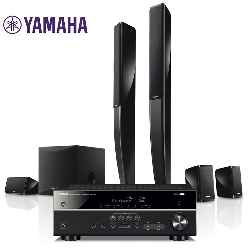 雅马哈(Yamaha)RX-V385+NS-PA41 音响 音箱 立柱式家庭影院5.1声道 AV功放音箱七件套装