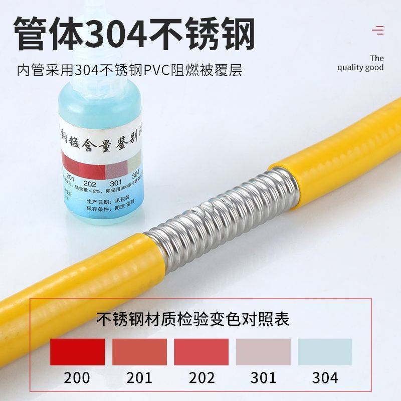 304不锈钢天然气管两头螺口1.5米高清大图