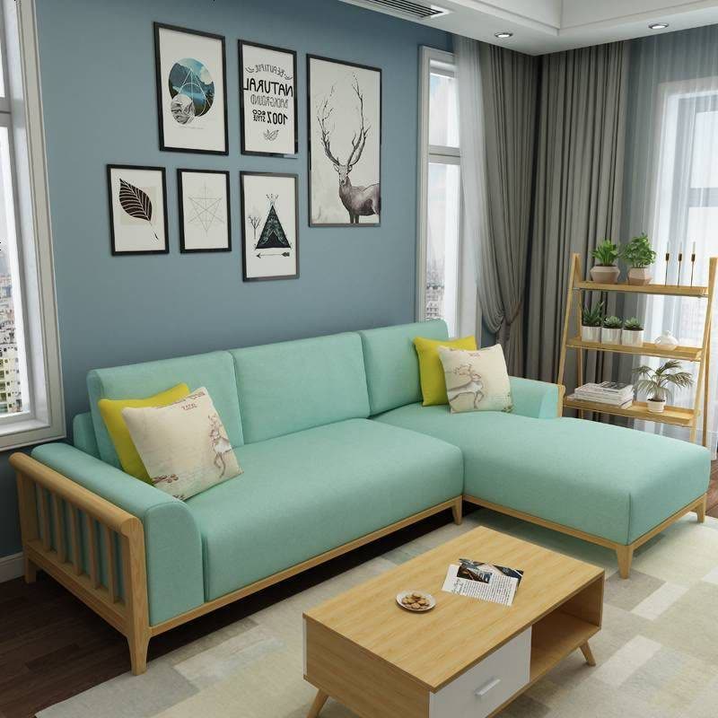 布艺沙发北欧沙发组合小户型客厅实木沙发图片