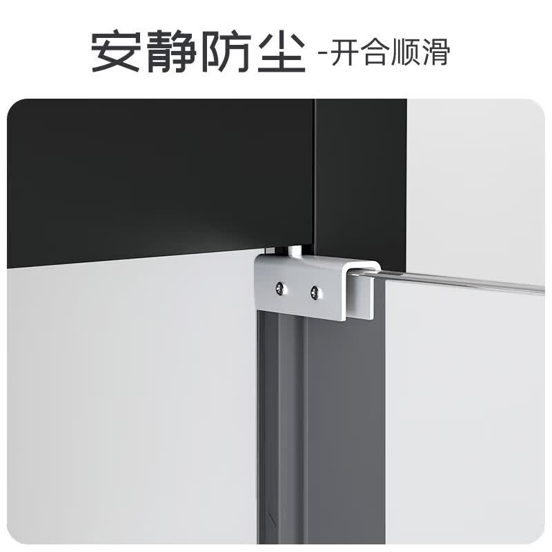 晋舰手办展示柜玩具模型展示架带灯玻璃柜子黑色单门五层50*50*180cm高清大图