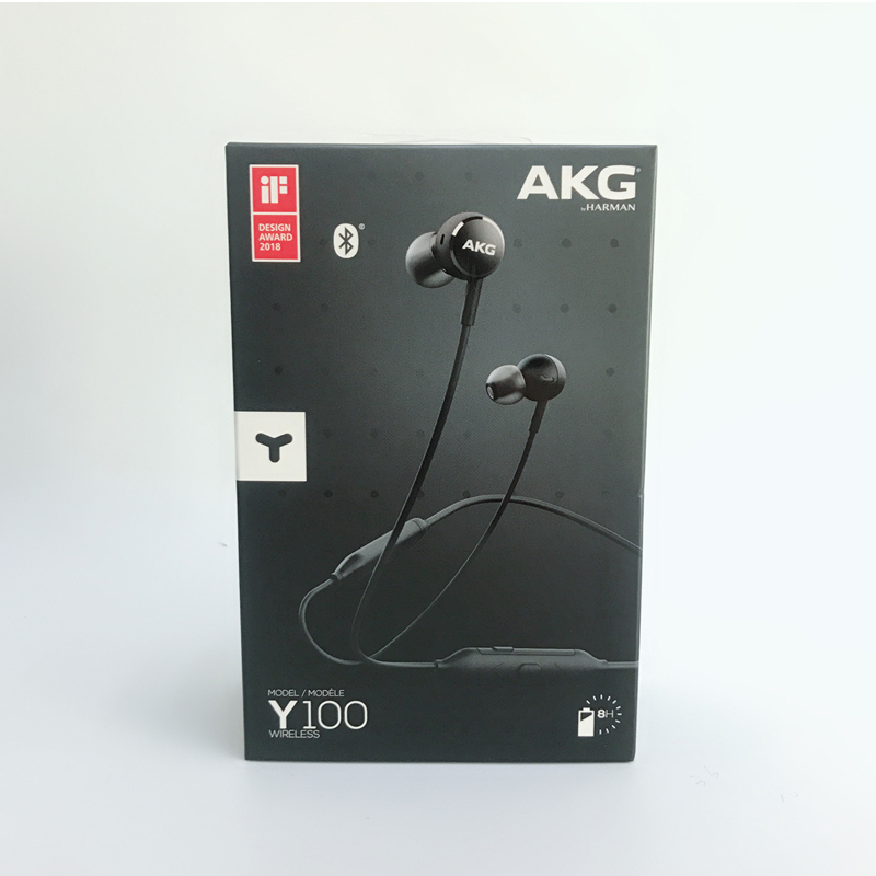 AKG/爱科技 Y100 WIRELESS无线蓝牙颈挂耳机磁吸入耳式耳机 跑步运动型耳机 石墨黑