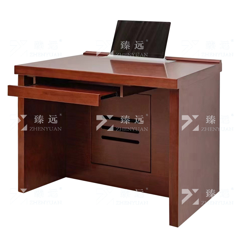 臻远 ZY4022302 升降电脑桌多媒体办公桌会议培训桌 1米单人位