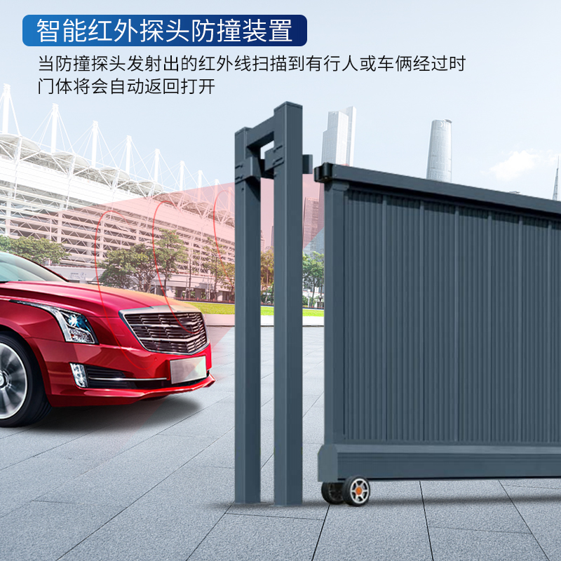 CJ-ZXM1008智能电动段滑门平移门工厂单位电动大门分段直线门高清大图