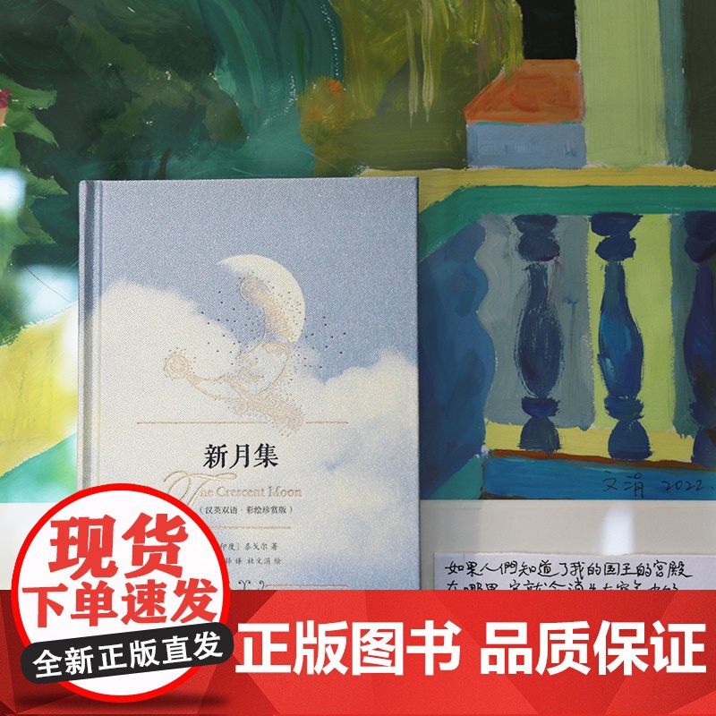 新月集精装 英汉双语 彩绘珍赏版 泰戈尔著 郑振铎译 杜文涓配图高清大图