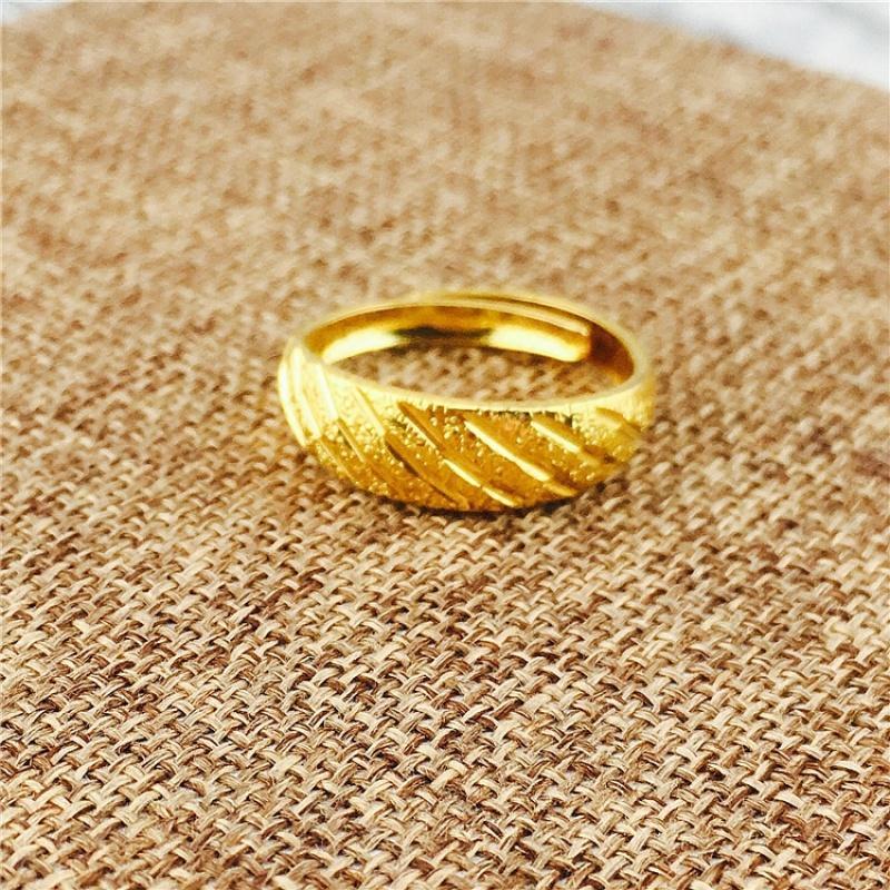 越南沙金镀金女士可节戒子情侣对戒结婚饰品仿黄金男士戒指送女朋友老婆生日礼物送女朋友七夕情人节礼物