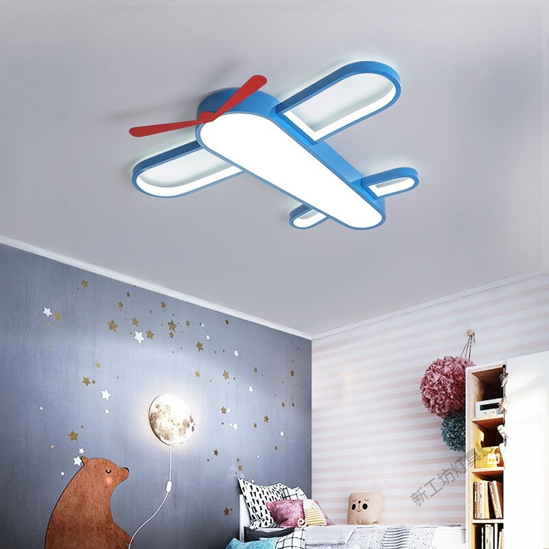 苏宁放心购 网红书房卧室LED吸顶灯创意个性飞机灯客厅灯卡通酒店灯具成人儿童房灯饰 50*6cm33W三色变光(10- 默认颜色