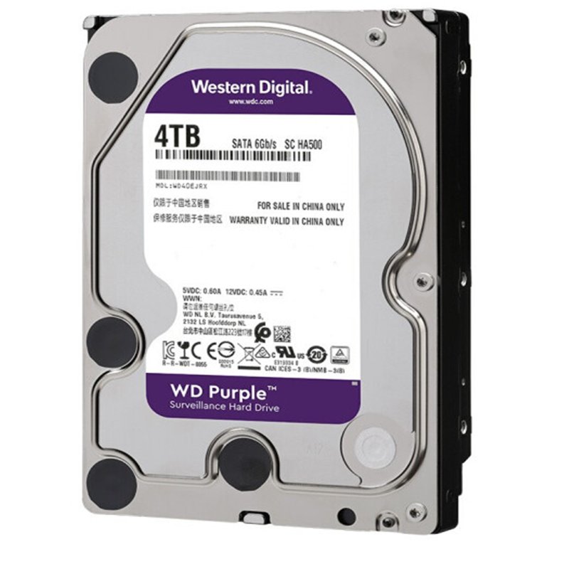 爱国者西部数据(WD)紫盘 4TB SATA6Gb/s 64M 监控硬盘WD40PURX