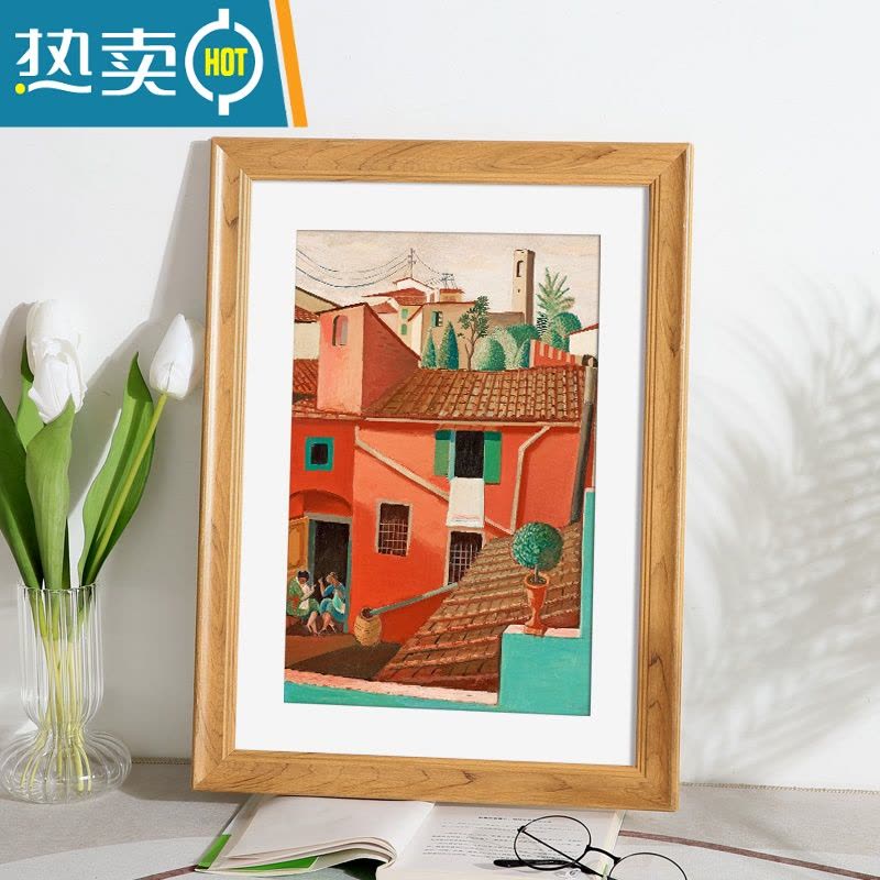 敬平相框摆台挂墙画框装裱儿童a3a4展示8寸10 12 18框架免打孔4k8开八 木纹色 8K/开[可放38.2*26.图片