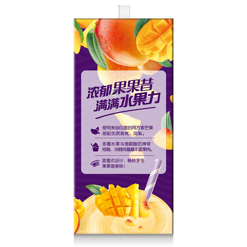 伊利 优酸乳 果果昔 芒桃蜜语味 210g*12