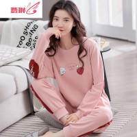 睡衣女士长袖服棉款运动可外穿大码两件套装 费琳