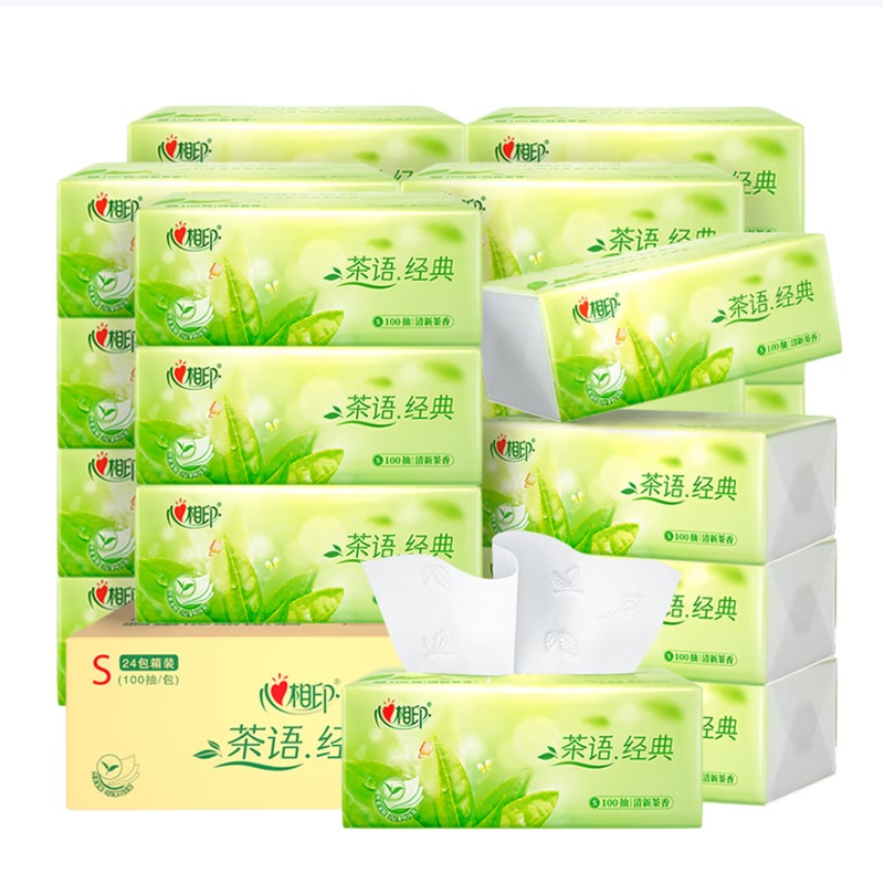 心相印 DT5100(箱装)茶语经典100抽24包装三层塑装面巾纸