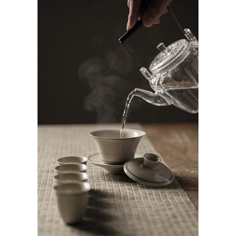 美帮汇原土色景德镇三才盖碗茶杯茶碗套装单个盖碗茶泡茶杯大号陶瓷茶具高清大图
