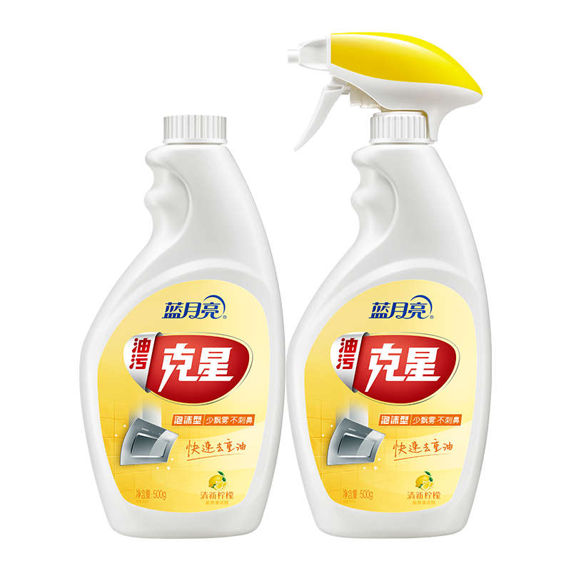 蓝月亮 柠檬泡沫油污克星500g瓶+500g瓶补