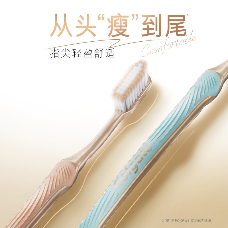 高露洁(Colgate) 纤柔备长炭细毛软毛牙刷 4支装(含炭细丝软毛 去渍深洁)高清大图