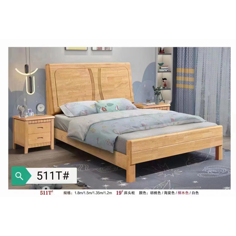 振奥 家具实木床橡木床卧室单人床组合1200*2000*850mm含床垫