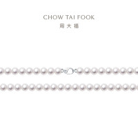 周大福至真系列复古港风925银珍珠项链T80187精品 七夕礼物