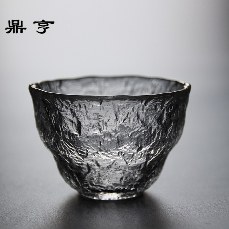 鼎亨初雪加厚耐热锤纹透明玻璃杯品茗杯主人杯小茶杯水杯日式功夫