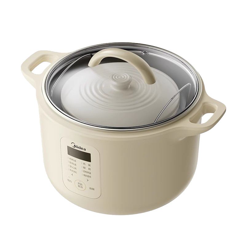 美的(Midea) DZC3006 电炖锅 电炖盅 宝宝辅食锅婴煮粥煲汤锅 2L直炖白瓷内胆预约定时小火慢炖锅 原汁原味