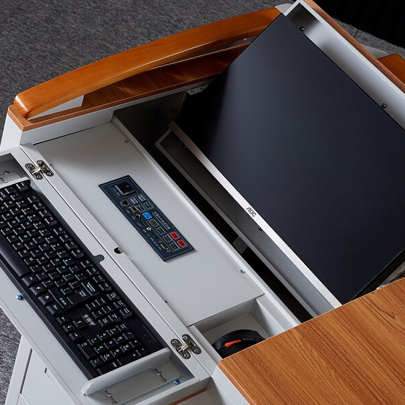 鑫金虎 钢制多媒体讲台学校教室老师讲课桌中控电子讲台 1100*780*1000mm高清大图