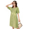迪鲁奥(DILUAO)孕妇装夏装外出2021新款孕妇连衣裙中长款时尚潮妈孕妇套装夏季宽松透气孕妇裙子 绿色