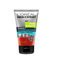 欧莱雅（L'OREAL）男士洗面奶火山岩清痘冰感洁面乳控油保湿收缩毛孔送祛痘印黑头男生洗脸护肤品 100ml