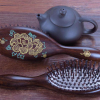 七日爱(Qiriai)黑檀木气囊梳木梳卷发按摩梳子大板梳按摩气垫梳-一个