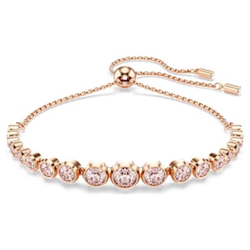 女士优雅渐变水晶手链现代简约设计滑动扣环日常佩戴