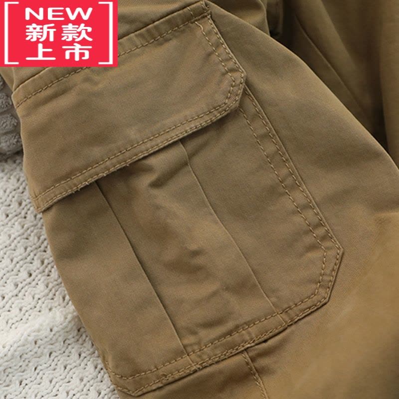 可莉允厚实保暖~男童加绒休闲长裤中大童工装裤子学生儿童冬天卡其校裤保暖裤图片