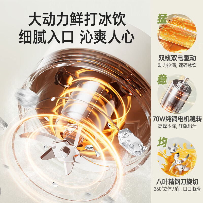 小熊(Bear)便携式榨汁机家用水果小型充电迷你榨汁杯高清大图