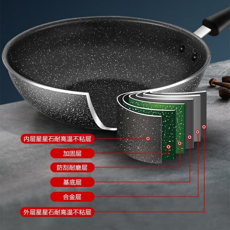 苏泊尔(SUPOR)星星石不沾三件套锅具套装 磁灶通用炒锅+煎锅+汤锅 VTP2405T