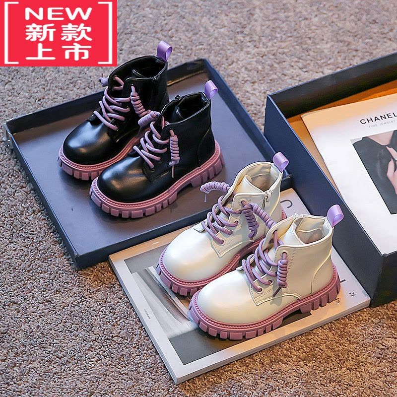 可莉允韩国女童鞋中大童马丁靴冬季加绒棉鞋儿童靴子女孩宝宝短靴秋冬款图片